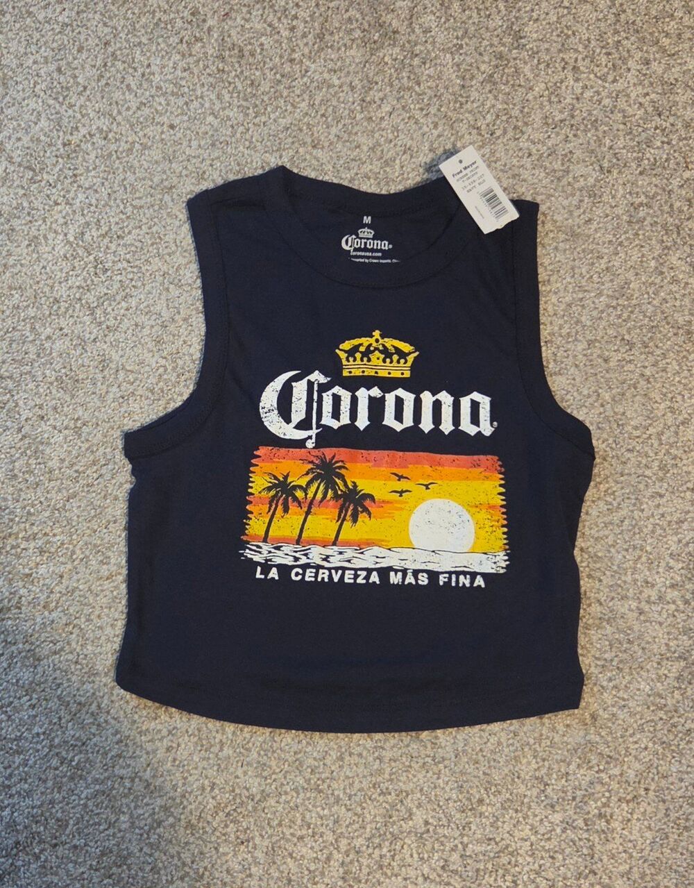Corona Crop Top Navy Blue Tank Top